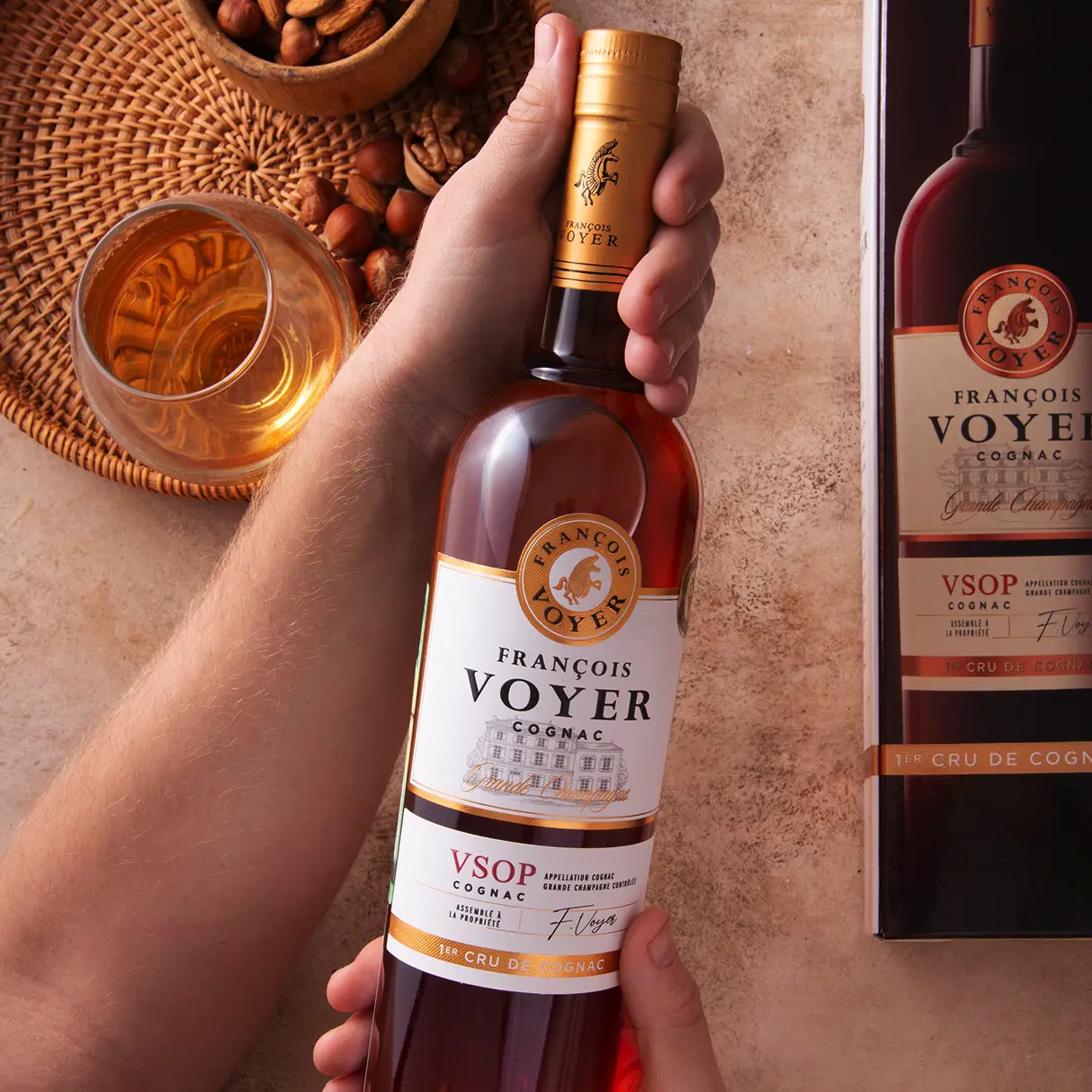 Бутылка François Voyer VSOP Grande Champagne с надписью 1er Cru de Cognac