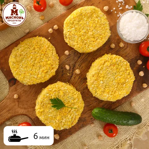 Овощные котлеты картофельные с нутом в кукурузной панировке