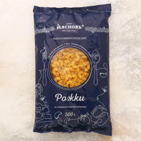 Макаронные изделия Рожки высший сорт 500г