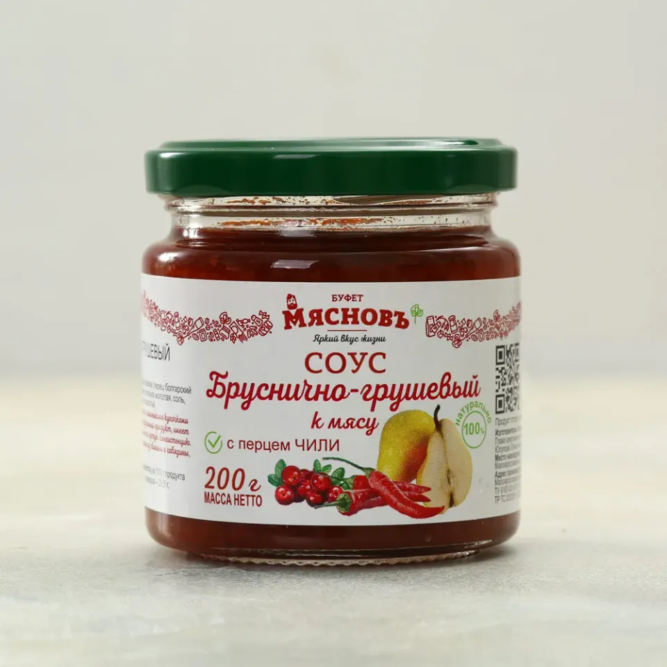 Соус брусника-груша к мясу 200г