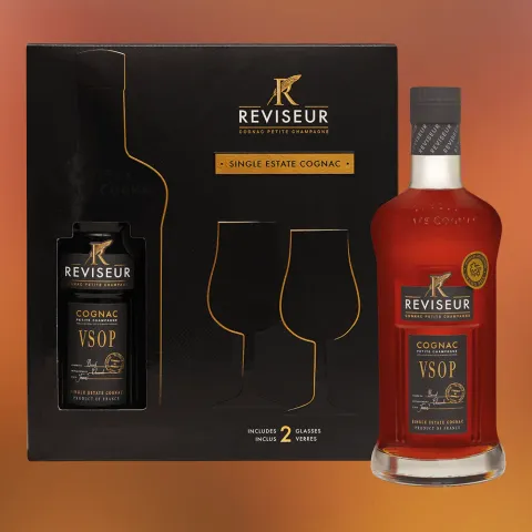 Коньяк РЕВИЗОР VSOP 40% 0,7 (+2 бокала), Франция