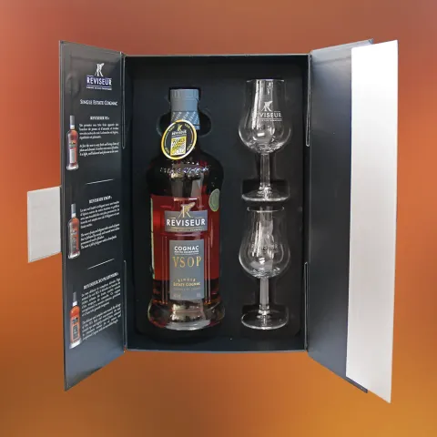 Коньяк РЕВИЗОР VSOP 40% 0,7 (+2 бокала), Франция