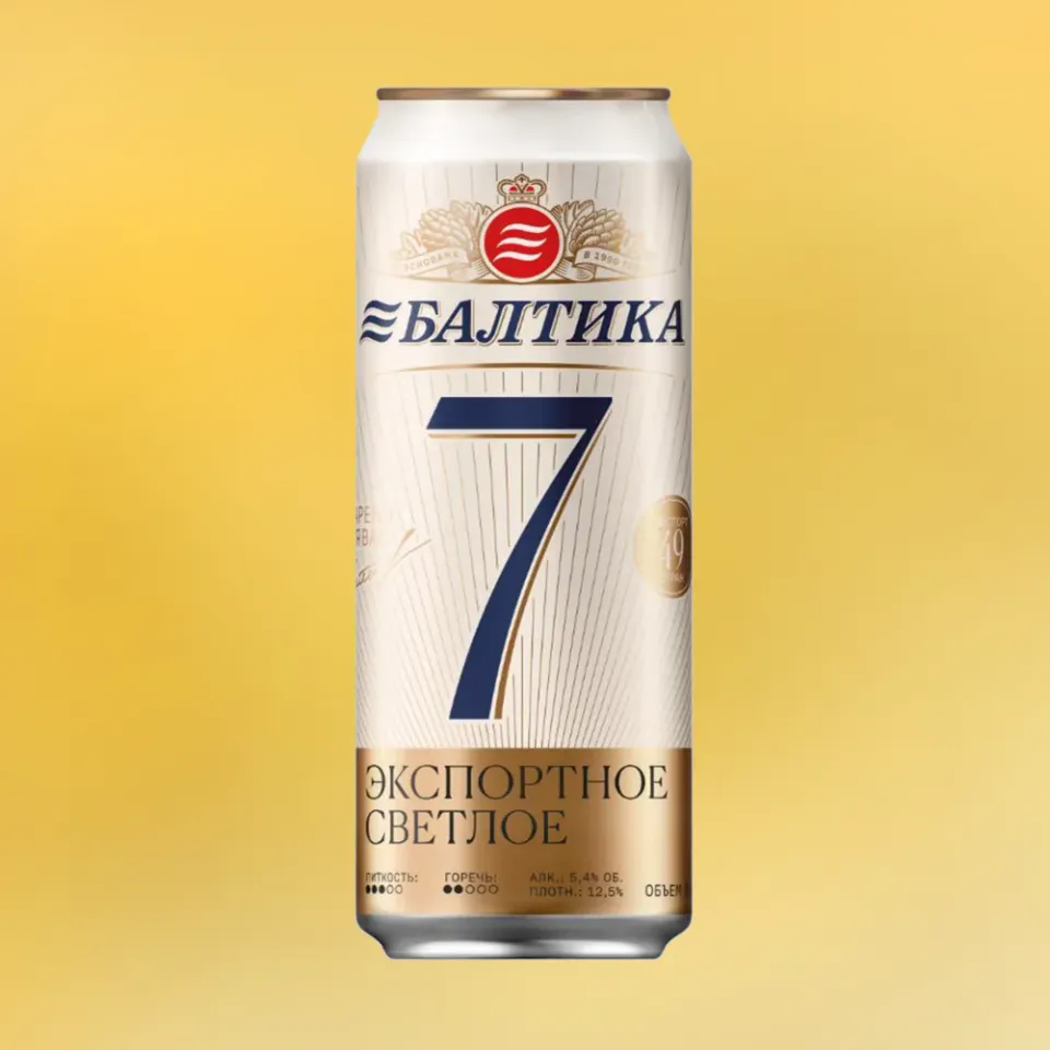 Пиво БАЛТИКА экспортное №7 5.4% 0.45, светлое, Россия