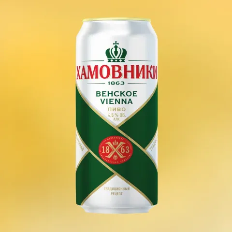 Пиво ХАМОВНИКИ Венское 4.5% 0.45, светлое, Россия