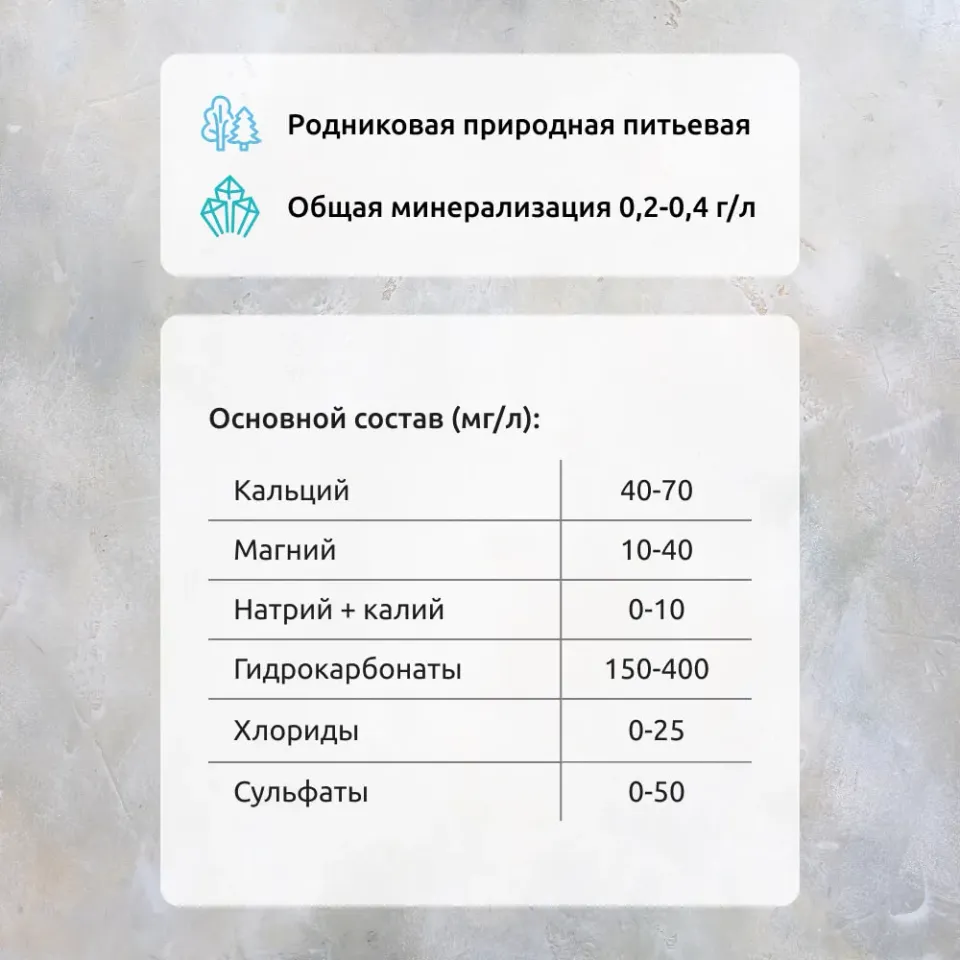Вода родниковая природная питьевая газированная 0,5л