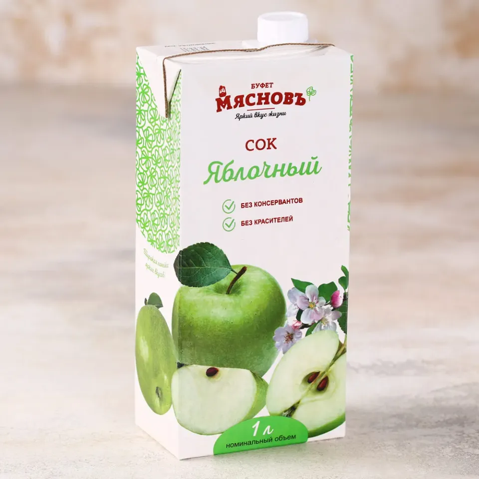 Сок яблочный 1л