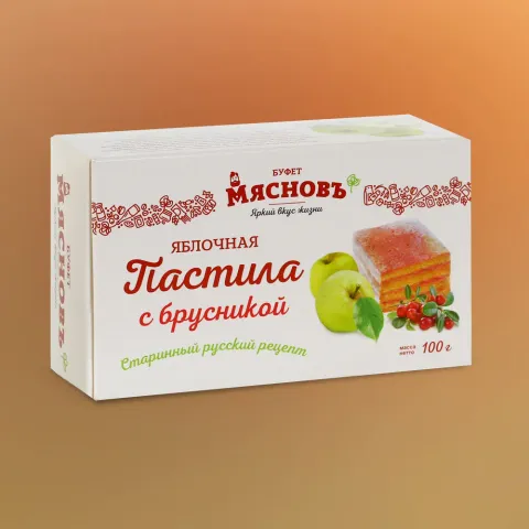 Пастила яблочная с брусникой 100г