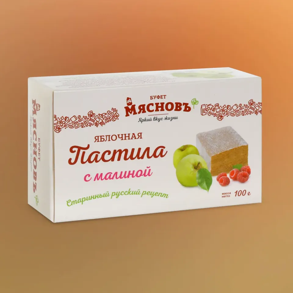 Пастила яблочная с малиной 100г
