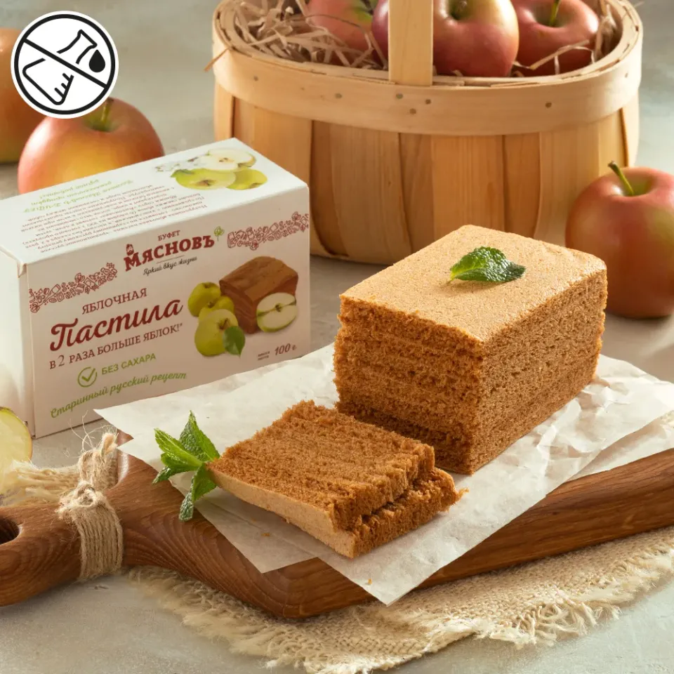 Пастила яблочная классическая без сахара 100г
