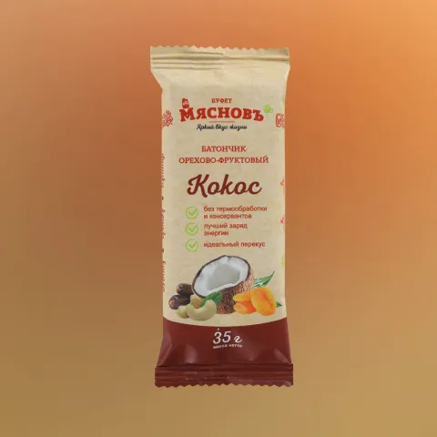 Батончик орехово-фруктовый кокос 35г