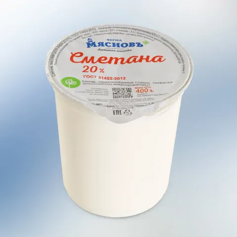 Сметана 20% ГОСТ 400г, ферментация 12ч