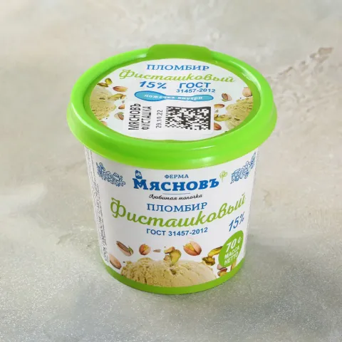Мороженое пломбир фисташковый ГОСТ 15% 70г