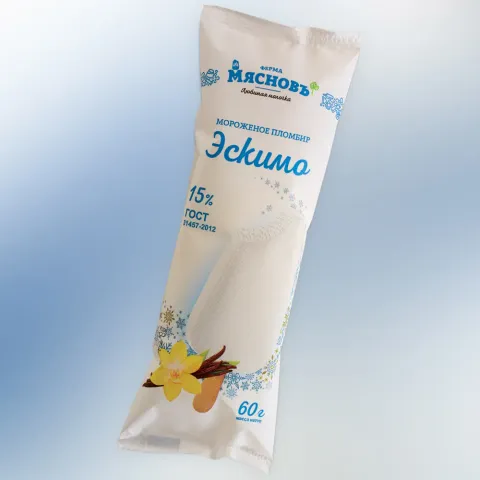Мороженое пломбир Эскимо ГОСТ 15% 60г
