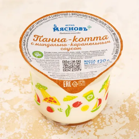 Десерт сливочный Панна-котта с миндально-карамельным соусом 10% 120г