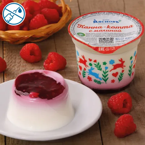 Десерт сливочный Панна-котта с малиной 10% 120г
