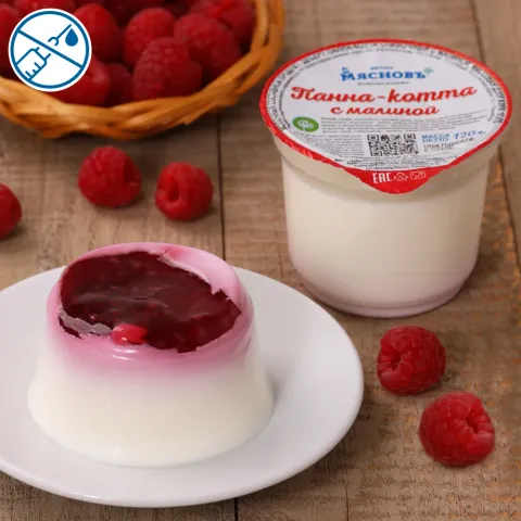 Десерт сливочный Панна-котта с малиной 10% 120г