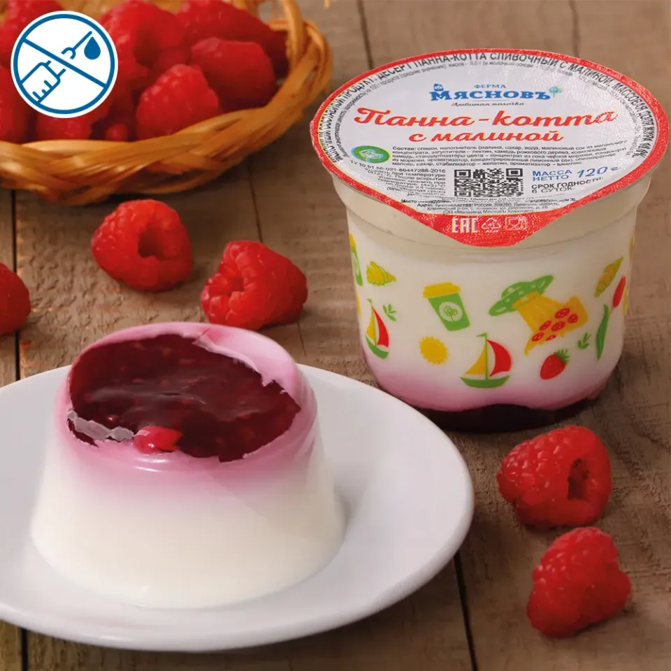 Десерт сливочный Панна-котта с малиной 10% 120г