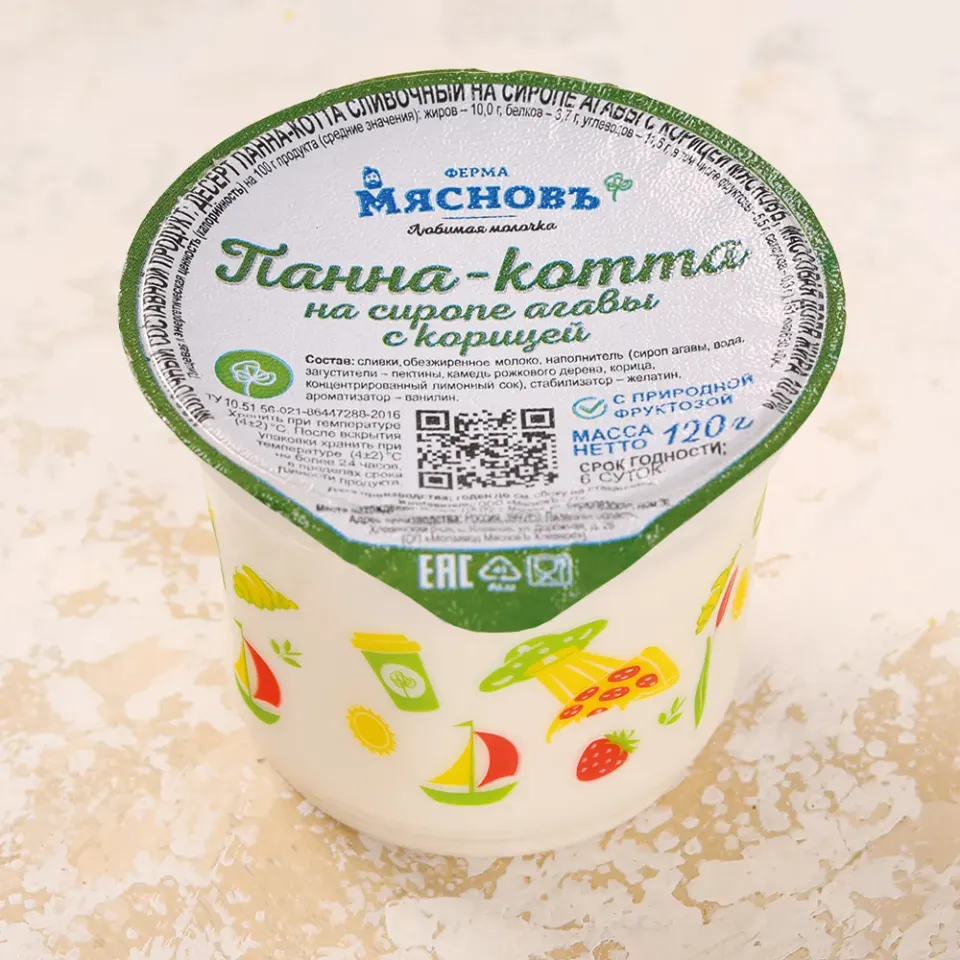 Десерт сливочный Панна-котта на сиропе агавы с корицей 10% 120г