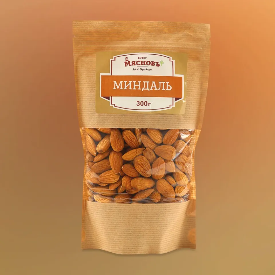 Орехи миндаль очищенные 300г