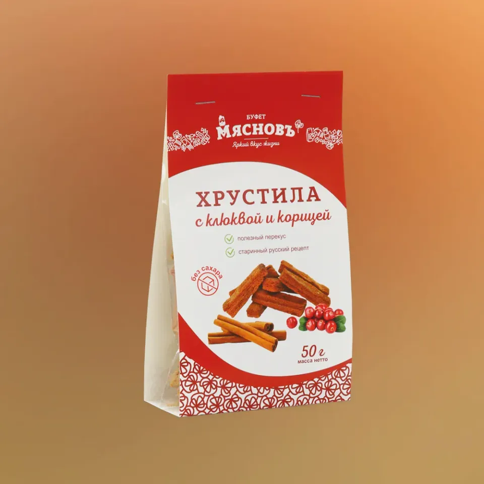 Хрустила с клюквой и корицей без сахара 50г