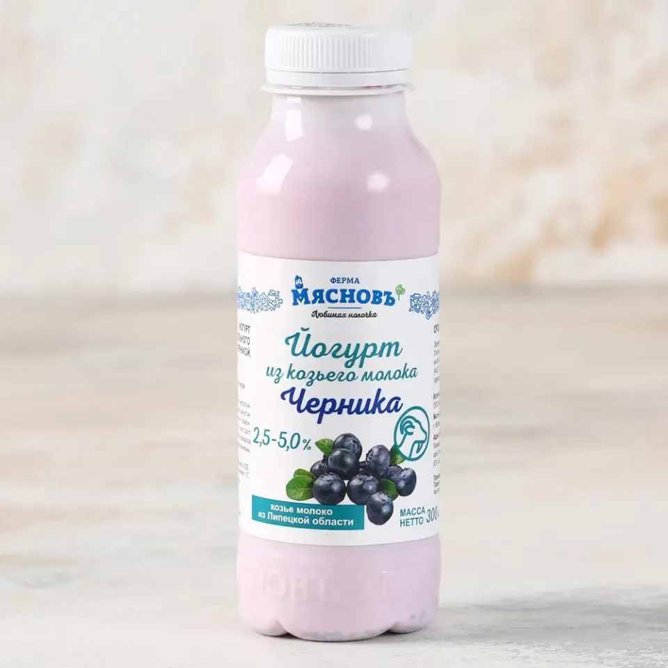 Йогурт из козьего молока с черникой 2,5-5,0% 300г, ферментация 6ч