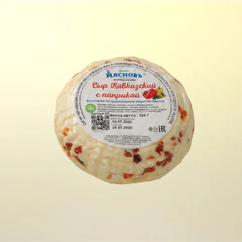 Сыр Кавказский мягкий 40% с паприкой