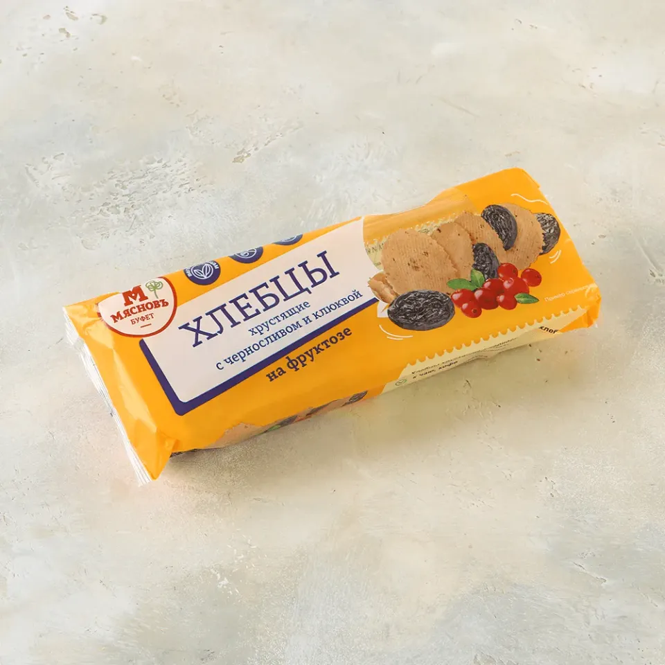 Хлебцы хрустящие с черносливом и клюквой на фруктозе 70г