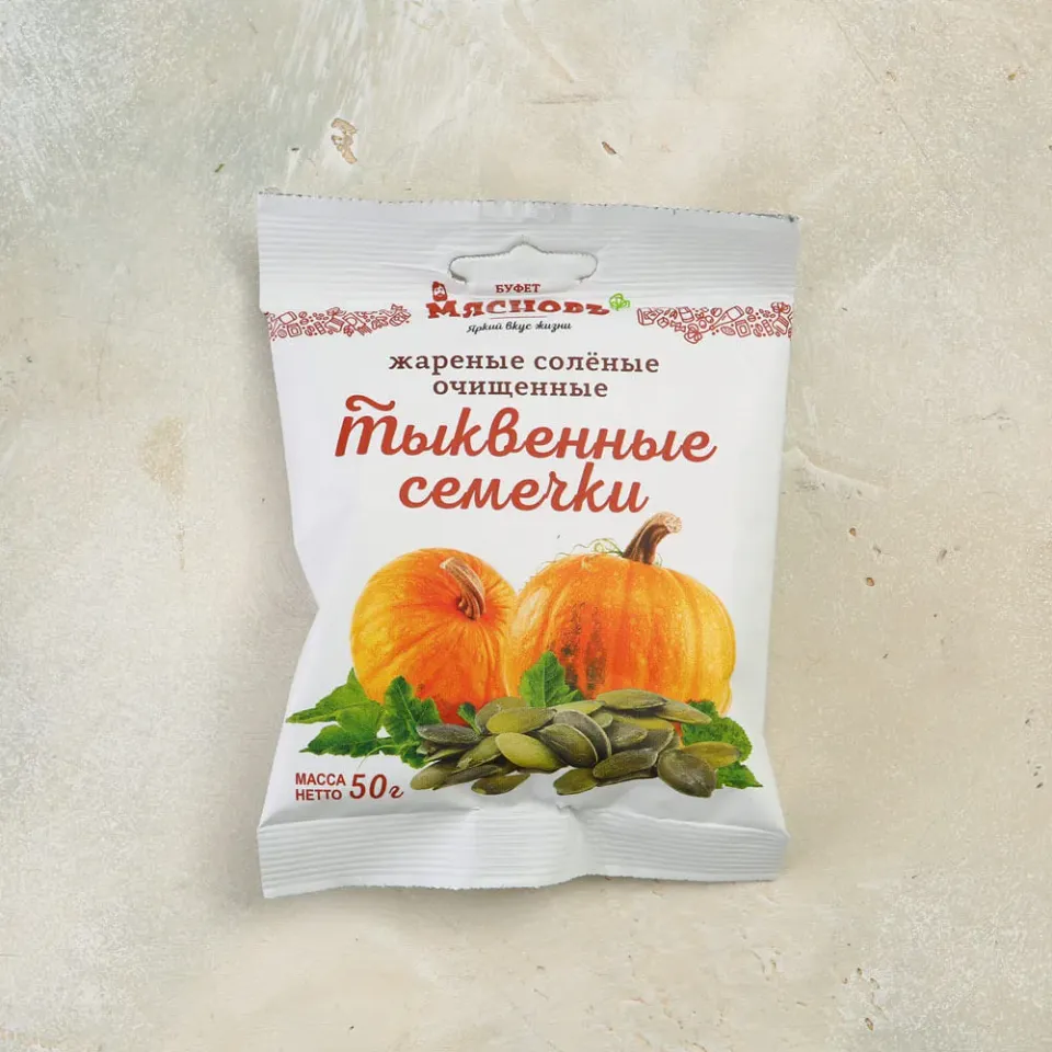 Семечки тыквенные очищенные жареные соленые 50г
