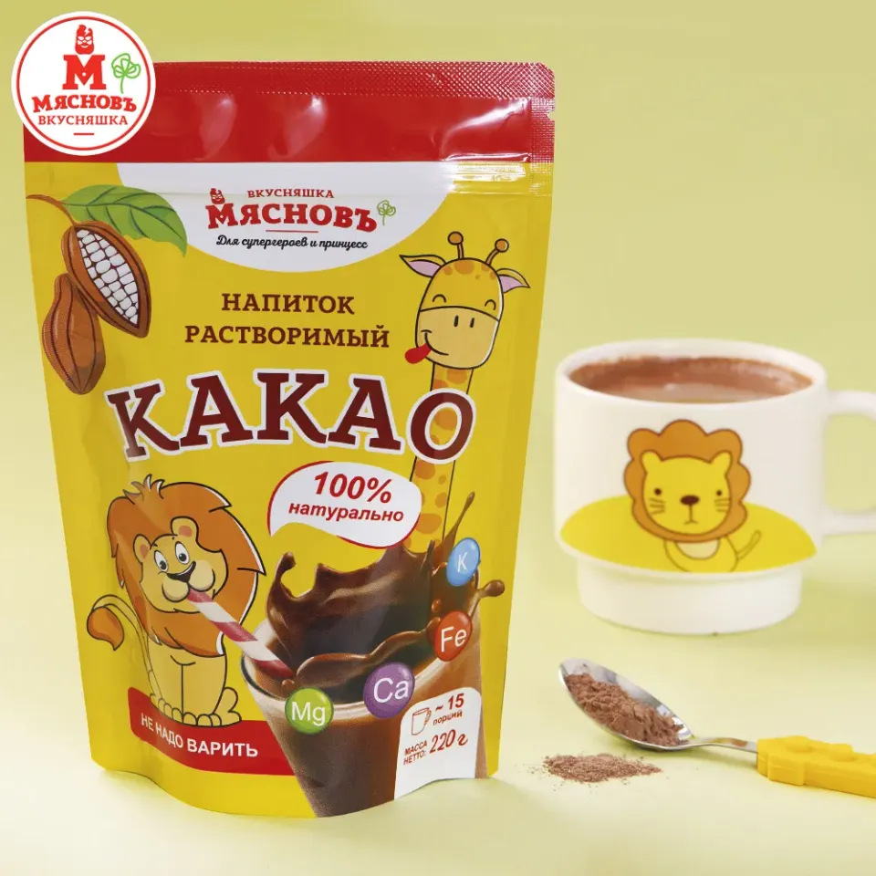 Какао растворимый натуральный МясновЪ ВКУСНЯШКА 220г