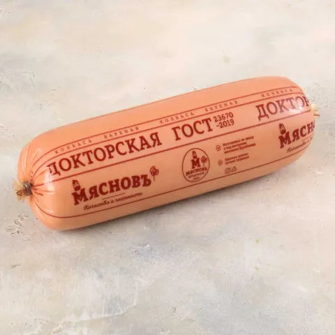 Колбаса Докторская ГОСТ варёная в целлофановой оболочке