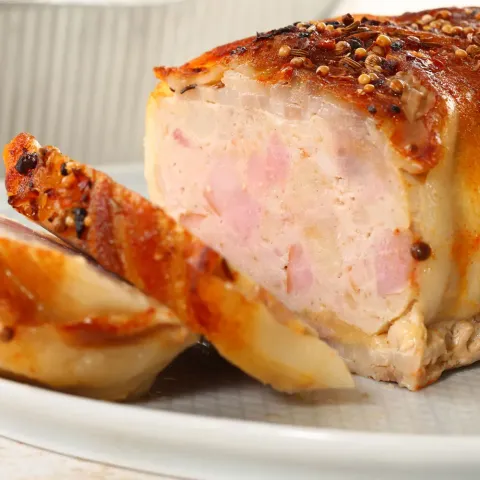 Мясной запеченный Полпеттоне По-Итальянски с ветчиной и сыром