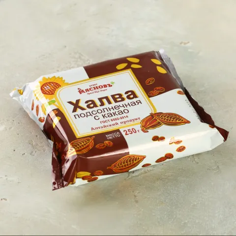 Халва подсолнечная с какао 250г