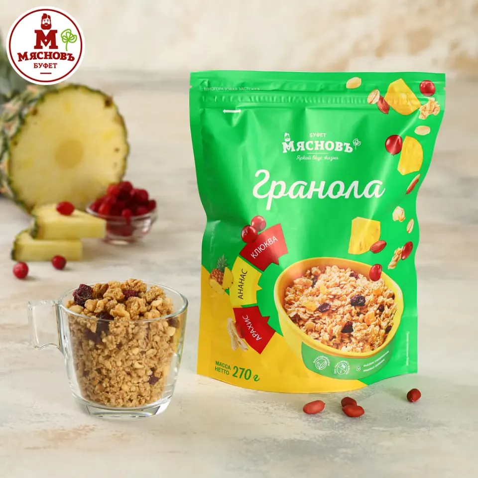 Гранола арахис-ананас-клюква 270г