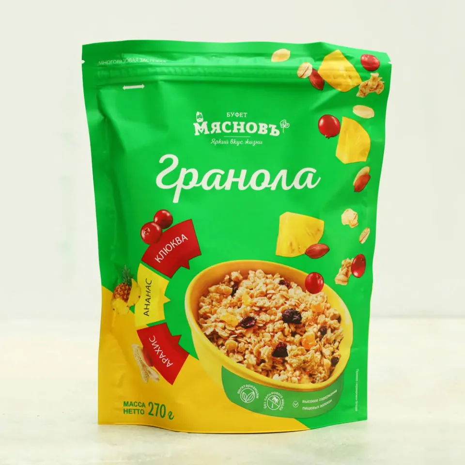 Гранола арахис-ананас-клюква 270г
