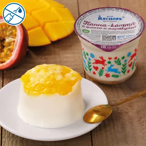 Десерт сливочный Панна-котта с манго и маракуйей 10% 120г
