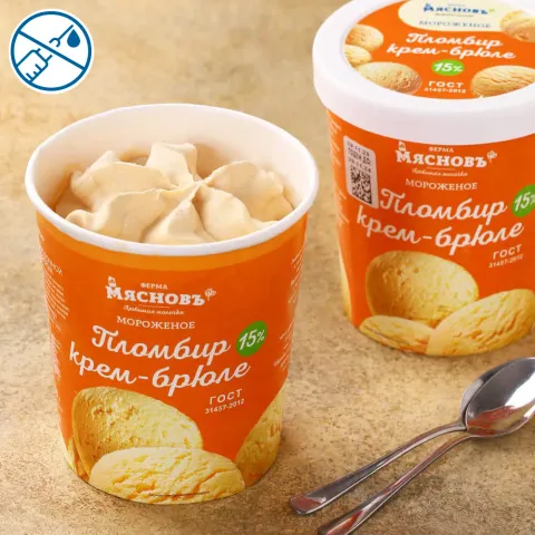 Мороженое пломбир Крем-брюле ГОСТ 15% 450г