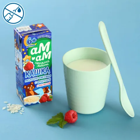 Кашка молочно-рисовая с малиной 2,5% 210г