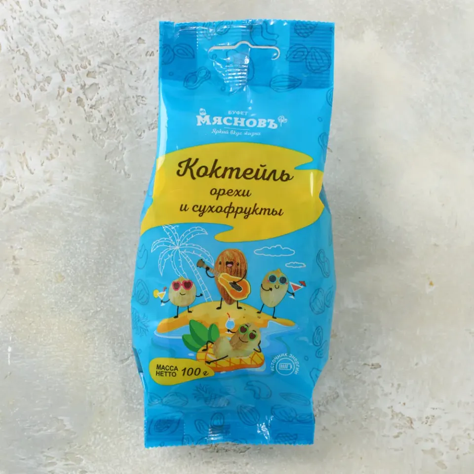Орешки коктейль с сухофруктами 100г