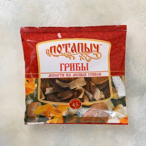 Грибы сушеные ассорти из лесных грибов 45г