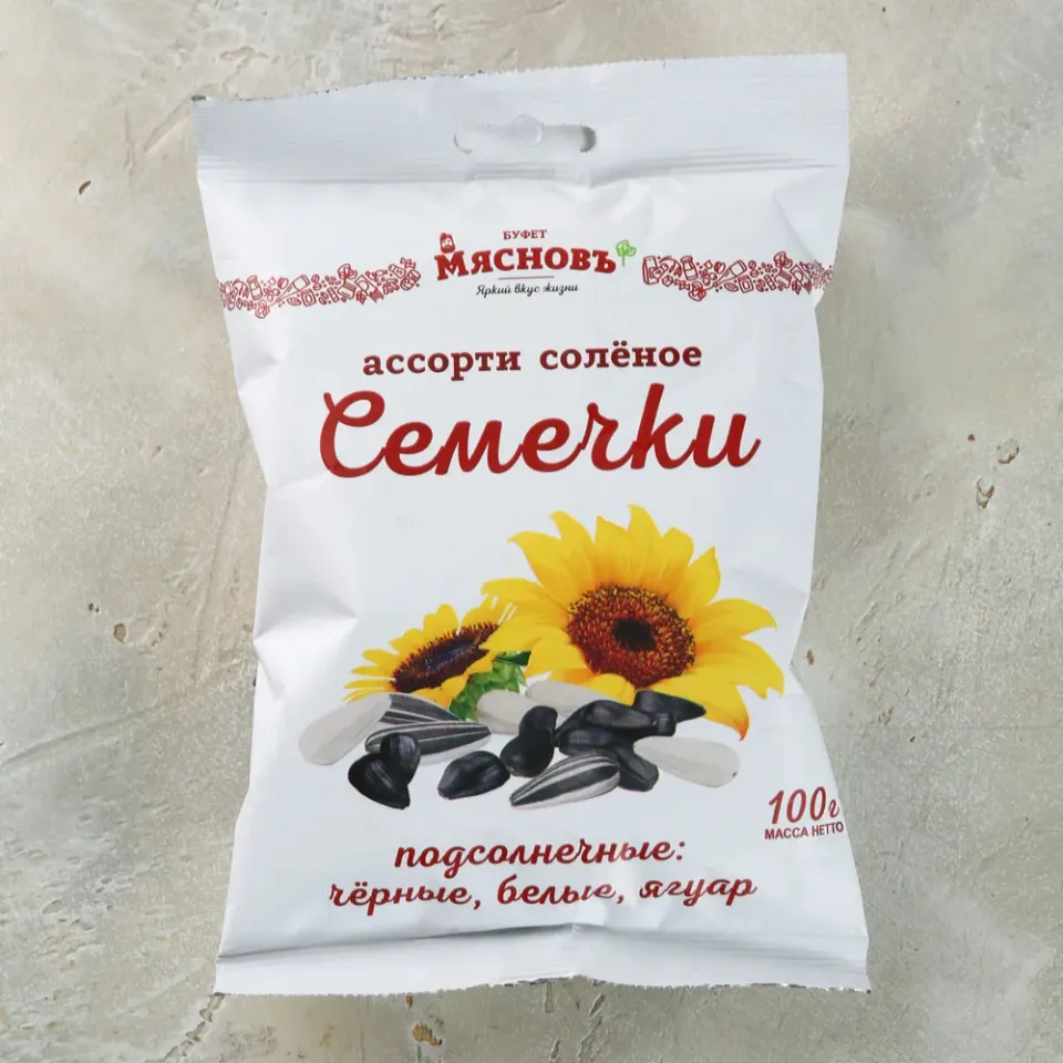 Семечки ассорти подсолнечника жареные соленые 100г