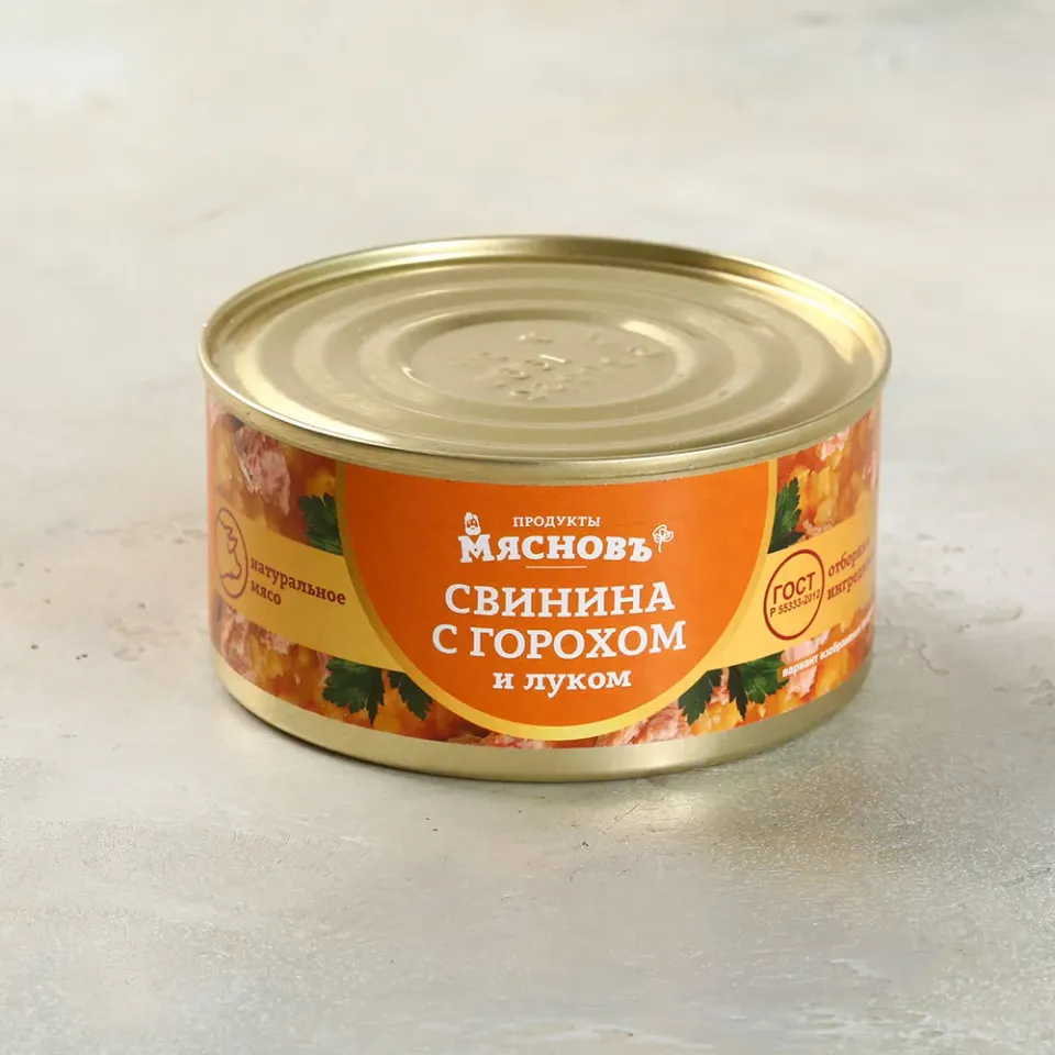Свинина с горохом и луком 325г