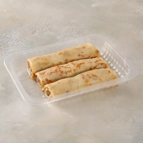 Блинчики с ремесленной ветчиной из индейки и сыром