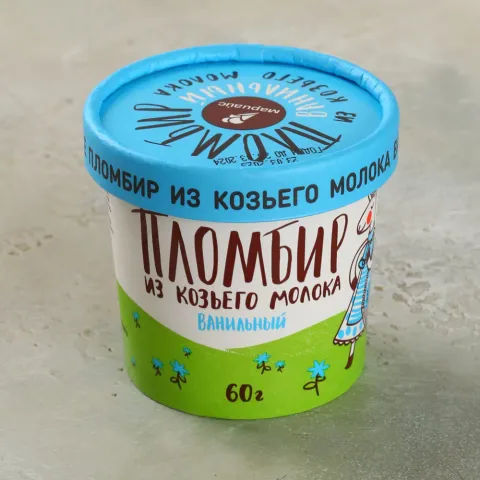 Мороженое пломбир из козьего молока ванильное 12% 60г