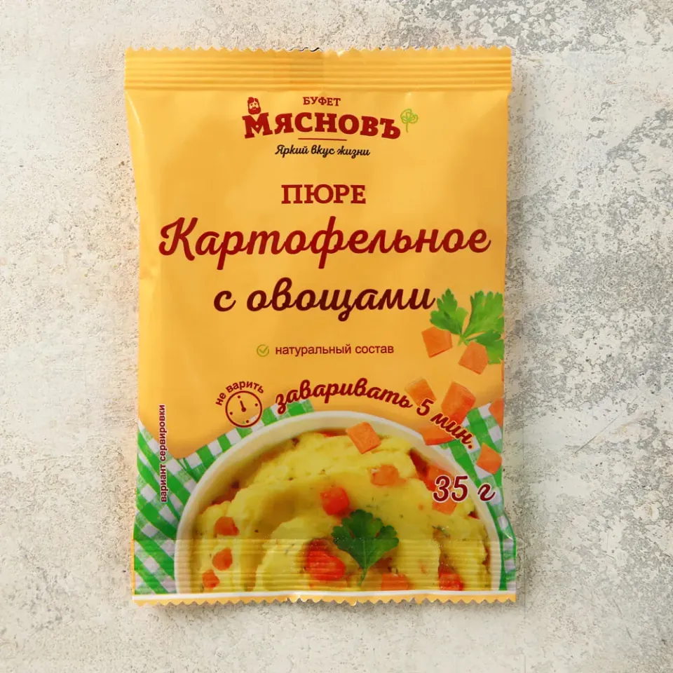 Пюре картофельное с овощами быстрого приготовления 35г