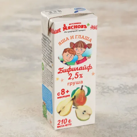 Бифилайф детский 2,5% груша МясновЪ ВКУСНЯШКА 210г