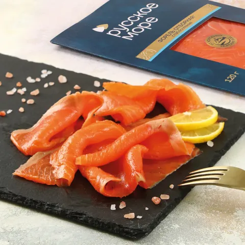 Форель слабосолёная филе-ломтики 120г