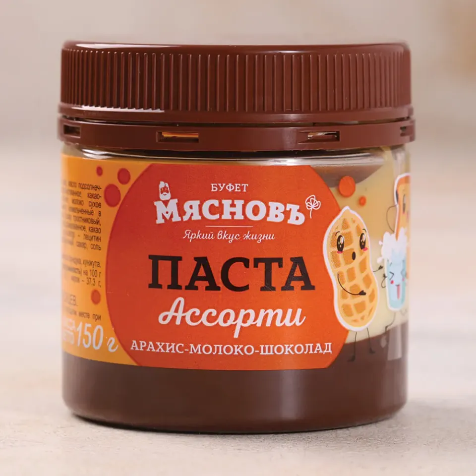 Паста Ассорти арахис молоко шоколад 150г