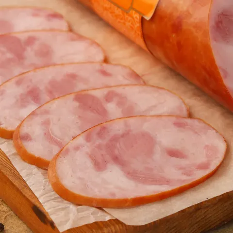 Ветчина МясновЪ По-Царски из индейки варёная (без свинины)