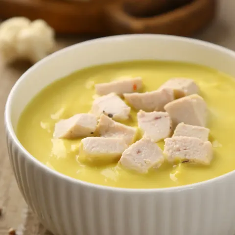 Суп-пюре из цветной капусты с куриным филе