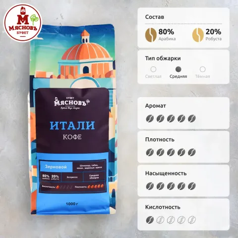 Кофе в зернах Итали 1кг